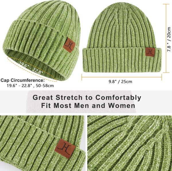 Womens Winter Knit Warm Hat Beanie Long Scarf Touch Screen Gloves Set Skull Caps Neck Scarves for Women - Image 2