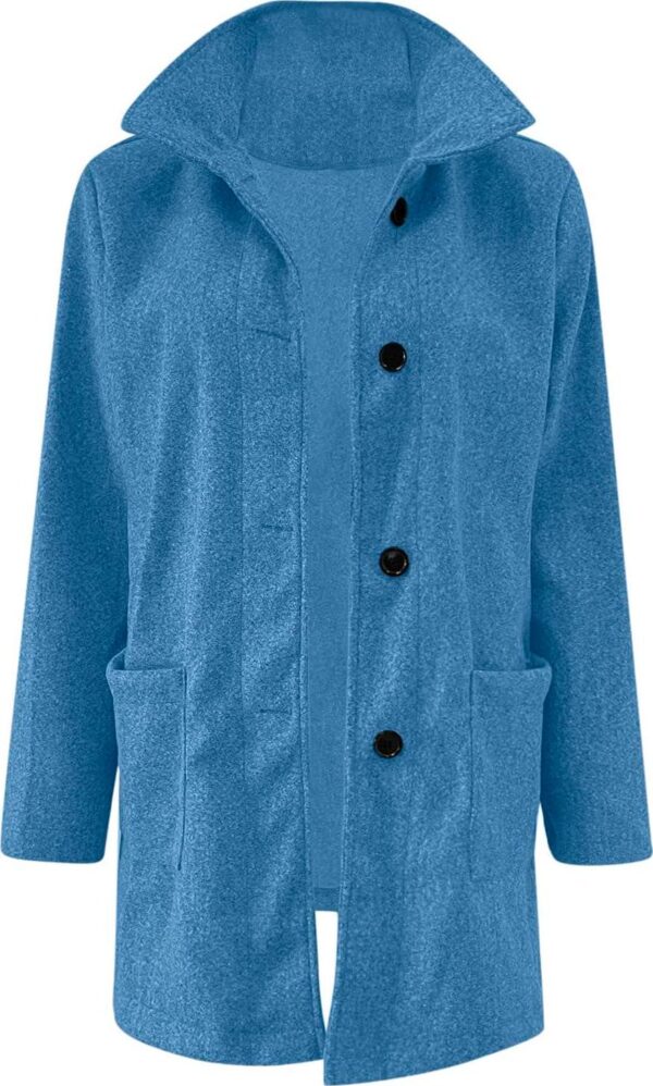 Wool Coats for Women 2024 Plus Size Casual Fashion Thicken Stand Collar Single Breasted Winter Jackets with Pockets - Image 3