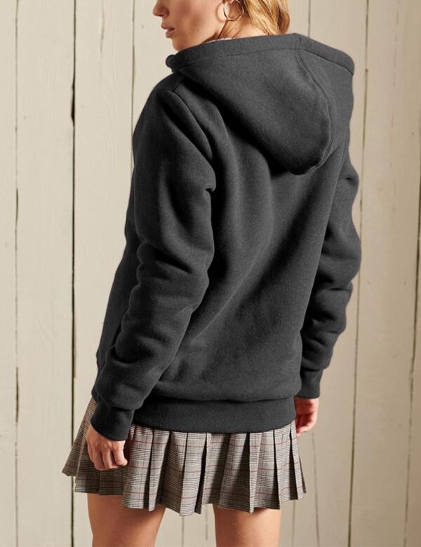 Yeokou Women's Casual Full Zip Up Sherpa Lined Hoodie Sweatshirt Jacket Coat - Image 6