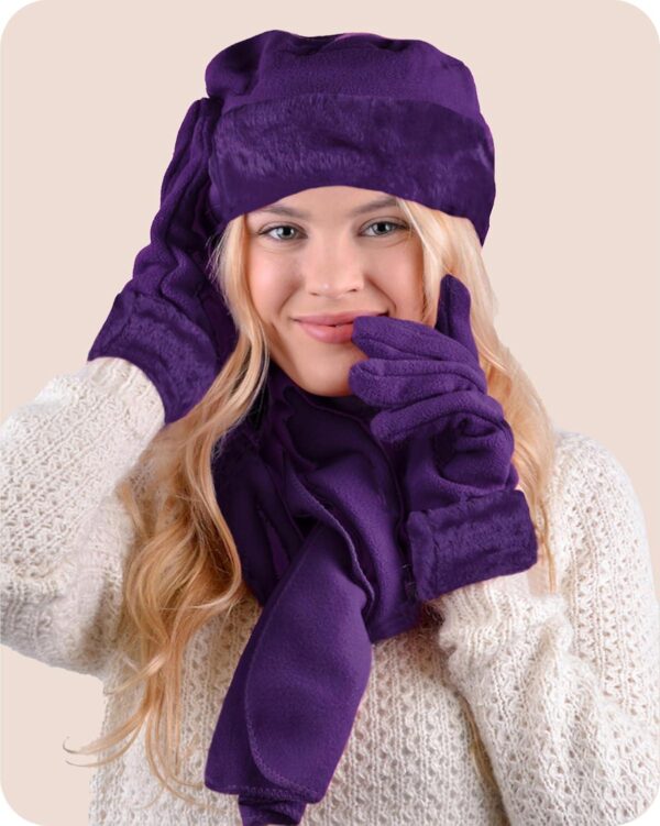 boxed-gifts Women's Warm Fleece Winter - Women's Hat and Glove Set + Hats Gloves Scarves for Women - Image 3