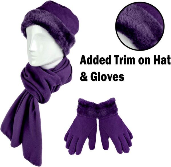 boxed-gifts Women's Warm Fleece Winter - Women's Hat and Glove Set + Hats Gloves Scarves for Women - Image 8