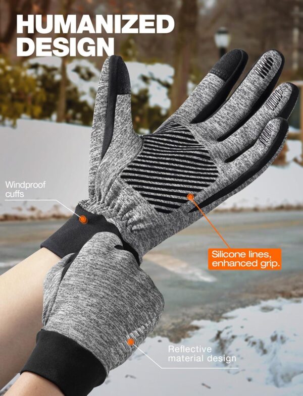 rivmount Winter Gloves Women Men - Warm Gloves Cold Weather, Windproof, Touchscreen, Snow Skiing Thermal Liners - Cycling Running Gear, Driving, Walking, Hiking, Commuting, Texting - Image 4