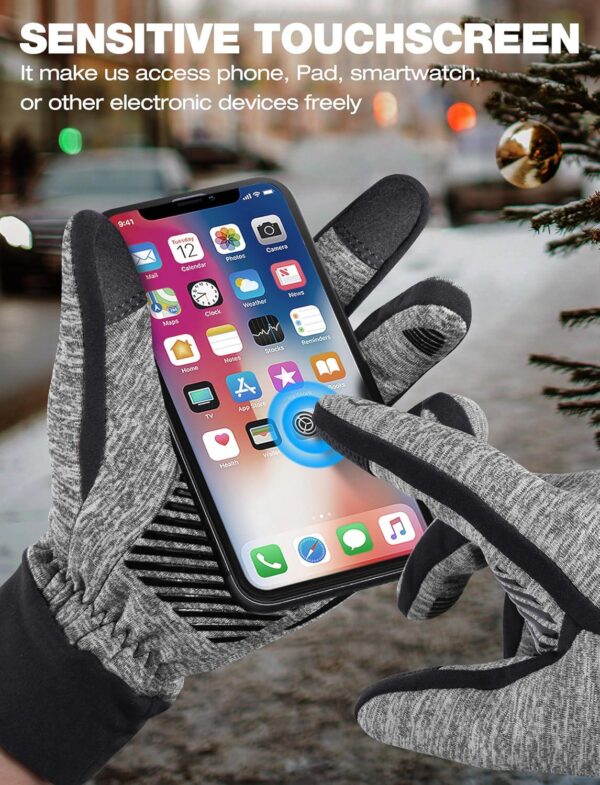 rivmount Winter Gloves Women Men - Warm Gloves Cold Weather, Windproof, Touchscreen, Snow Skiing Thermal Liners - Cycling Running Gear, Driving, Walking, Hiking, Commuting, Texting - Image 3