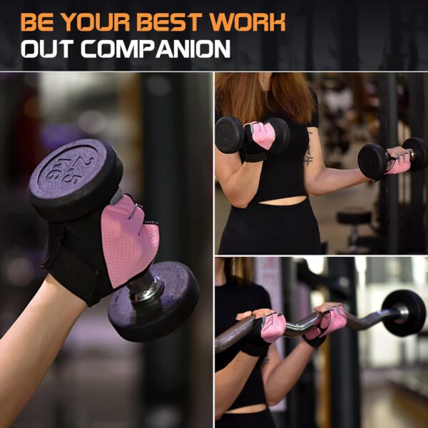 sunnex Gym Gloves, Workout Gloves, Fingerless Gloves for Weightlifting, Lightweight Breathable Fitness Gloves, Sports Gloves for Training Lifting Weight Cycling Climbing Rowing - Image 7